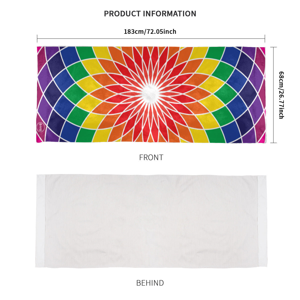 Colourful Mandala Yoga Mat Towel